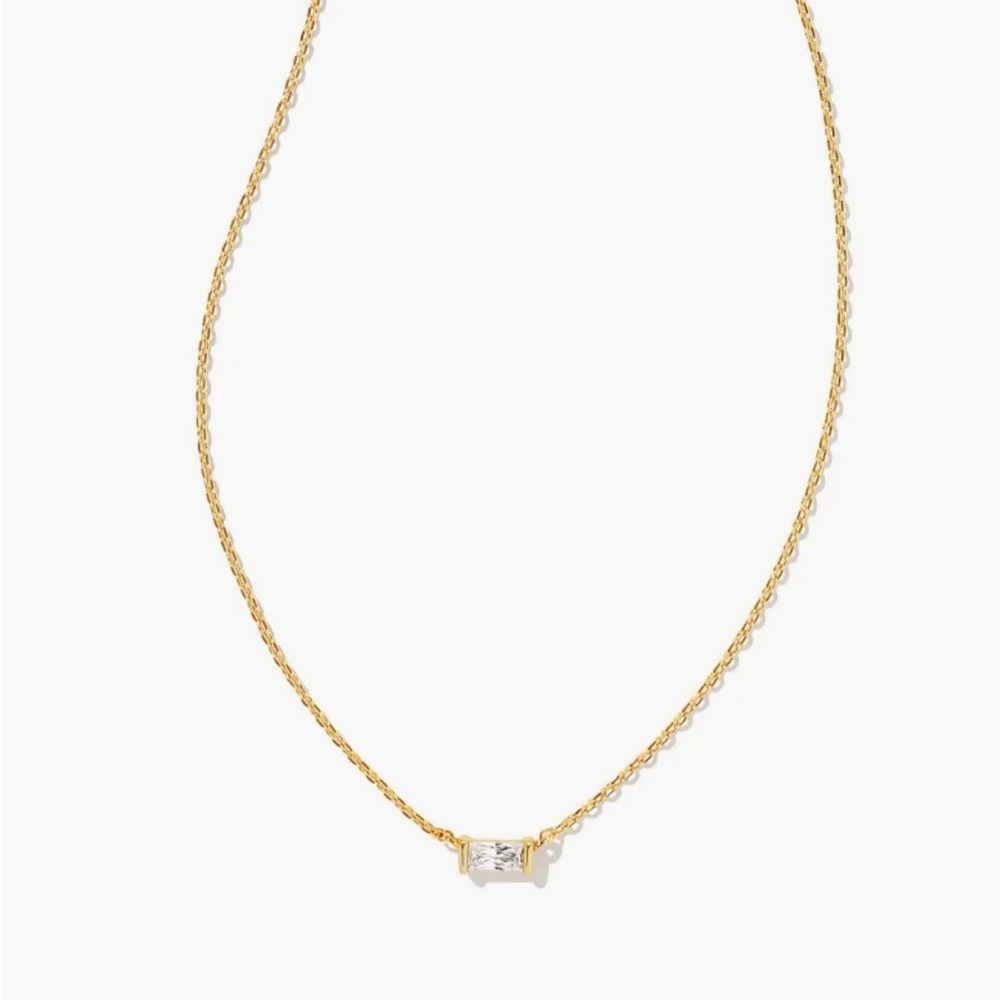 Kendra Scott Juliette Gold Pendant Necklace in White Crystal
